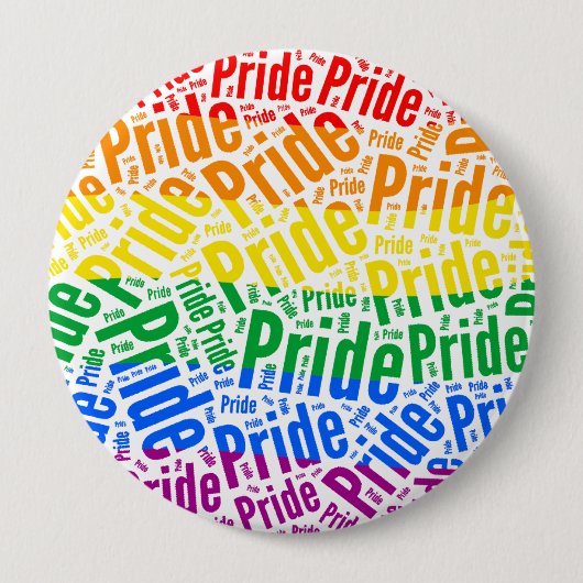 PRIDE WORD PATTERN KLEUR -.png Ronde Button 4,0 Cm (Voorkant)