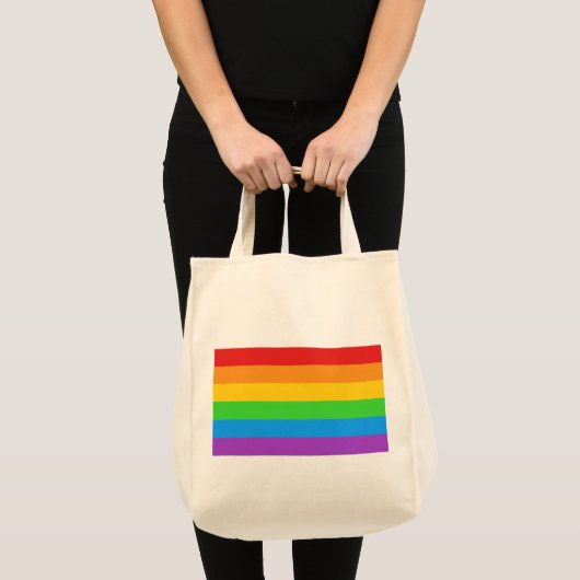 PrideBasket: Rainbow Pride Grocery Tote Bag (Voorkant (product))
