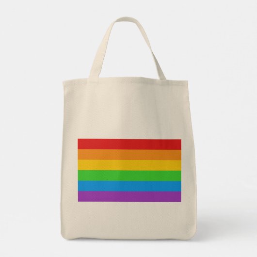 PrideBasket: Rainbow Pride Grocery Tote Bag (Achterkant)