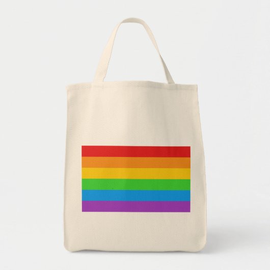 PrideBasket: Rainbow Pride Grocery Tote Bag (Voorkant)