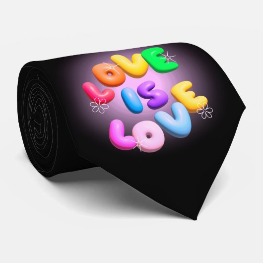 Prideful Elegance: Liefde is Liefde 3D Stropdas (Opgerold)