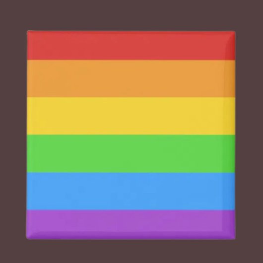 Prideful Square: Regenboogvlag Magneet