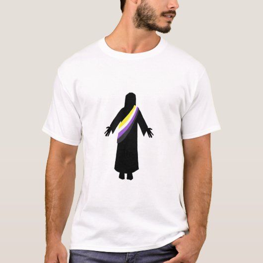PrideJesus NonbinaryFlag T-shirt (Voorkant)