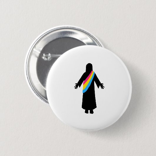 PrideJesus PanFlag Ronde Button 5,7 Cm (Voorkant /achterkant)