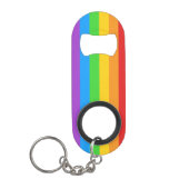 PridePop: Rainbow Pride roestvrij staal Mini Flessenopener (Voorkant)