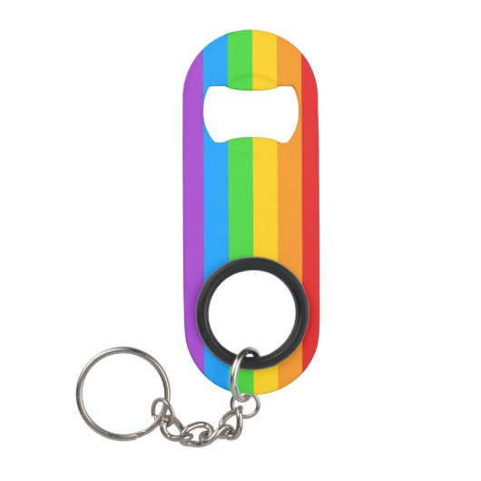 PridePop: Rainbow Pride roestvrij staal Mini Flessenopener (Voorkant)