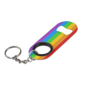 PridePop: Rainbow Pride roestvrij staal Mini Flessenopener (Voorkant Gekanteld)