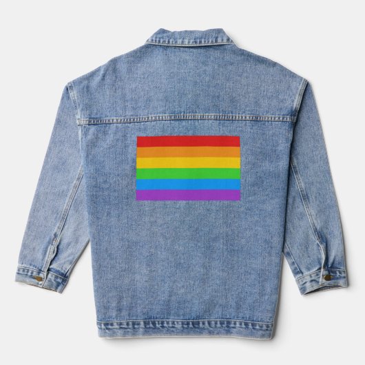 PrideThreads: Regenboogvlag Denim Jacket (Achterkant)
