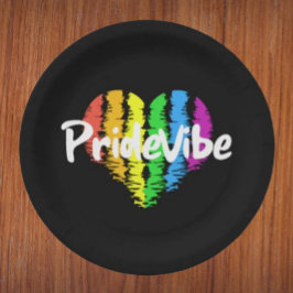 PrideVibe Hart: Krachtige Zwarte Papieren Borden Bordje