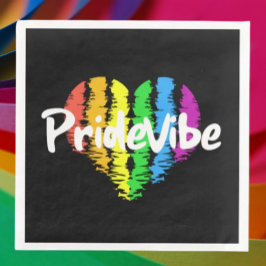 PrideVibe Hart: Krachtige Zwarte Papieren Servette Servet