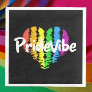 PrideVibe Hart: Krachtige Zwarte Papieren Servette Servet