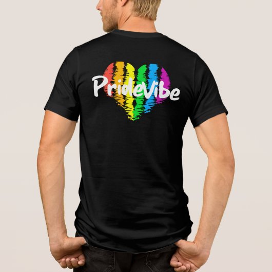 PrideVibe Logo T-shirt: Subtiele voorkant, gedurfd Tri-Blend Shirt (Achterkant)