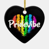 PrideVibe Rainbow Heart: Tijdloze trots Keramisch Ornament (Voorkant)