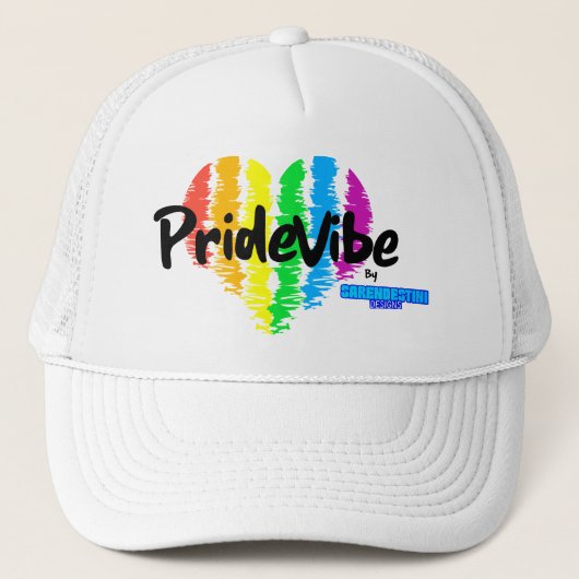 PrideVibe Rainbow Heart Trucker: vet en ongebonden Trucker Pet (Voorkant)
