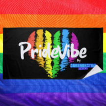 PrideVibe Regenboog Hart Strandhanddoek: Moedig &