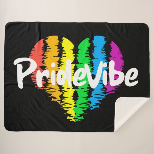 PrideVibe: Wrap jezelf in Rainbow Heart Sherpa Deken (Voorkant (horizontaal))