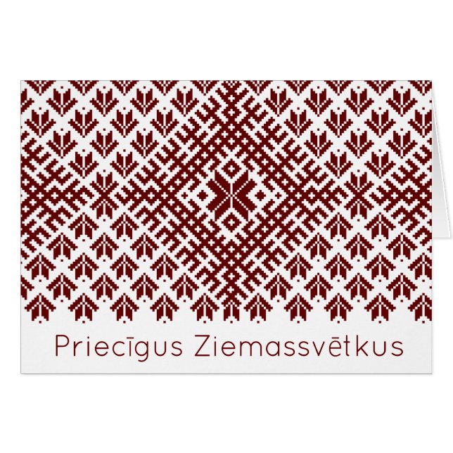 Priecigus Ziemassvetkus Traditioneel Lets Ontwerp (Voorkant Horizontaal)