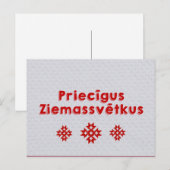Priecīgus Ziemassvētkus Vrolijk Kerstfeest Lets Feestdagenkaart (Voorkant / Achterkant)