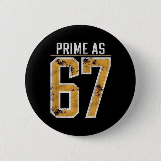 Priemgetal als 67 ronde button 5,7 cm (Voorkant)