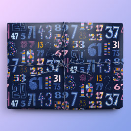Priemgetallen tot 100 Donkerblauw Cadeaupapier