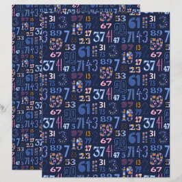 Priemgetallen tot 100 donkerblauw scrapbookpapier
