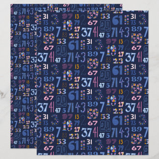 Priemgetallen tot 100 donkerblauw scrapbookpapier