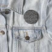 Priemgetallen wit op zwart ronde button 5,7 cm (In situ)