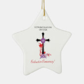 Priest 10th Ordination Jubileum Black Cross Keramisch Ornament (Rechts)