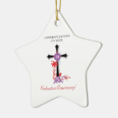 Priest 10th Ordination Jubileum Black Cross Keramisch Ornament (Links)