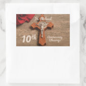 Priest 10th Ordination Jubileum Roos and Rosary Rechthoekige Sticker (Tas)