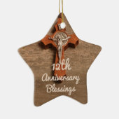 Priest 12th Ordination Jubileum Roos and Rosary Keramisch Ornament (Rechts)