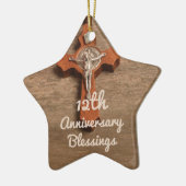 Priest 12th Ordination Jubileum Roos and Rosary Keramisch Ornament (Links)