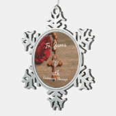 Priest 12th Ordination Jubileum Roos and Rosary Tin Sneeuwvlok Ornament (Rechts)