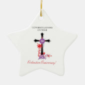 Priest 20th Ordination Jubileum Black Cross Keramisch Ornament (Voorkant)