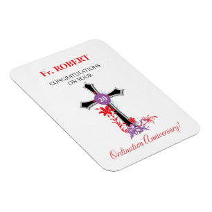 Priest 20th Ordination Jubileum Black Cross Magneet