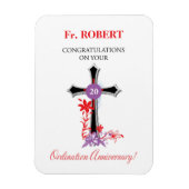 Priest 20th Ordination Jubileum Black Cross Magneet (Verticaal)