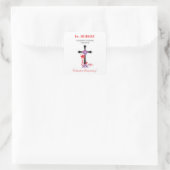 Priest 20th Ordination Jubileum Black Cross Vierkante Sticker (Tas)