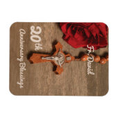 Priest 20th Ordination Jubileum Roos and Rosary Magneet (Horizontaal)