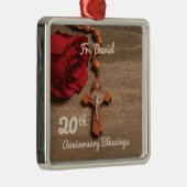 Priest 20th Ordination Jubileum Roos and Rosary Metalen Ornament (Rechts)