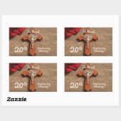 Priest 20th Ordination Jubileum Roos and Rosary Rechthoekige Sticker (Vel)