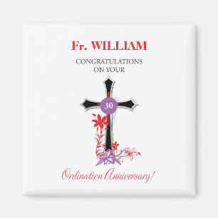 Priest 30th Ordination Jubileum Black Cross Magneet