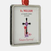 Priest 30th Ordination Jubileum Black Cross Metalen Ornament (Rechts)