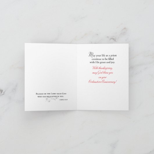 Priest 35th Ordination Jubileum Black Cross Kaart (Binnen)