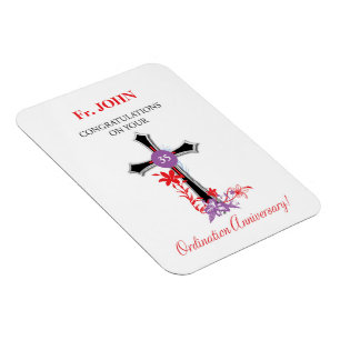 Priest 35th Ordination Jubileum Black Cross Magneet