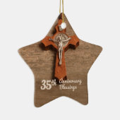 Priest 35th Ordination Jubileum Roos and Rosary Keramisch Ornament (Rechts)