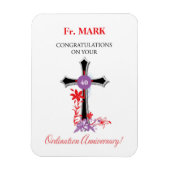 Priest 40th Ordination Jubileum Black Cross Magneet (Verticaal)