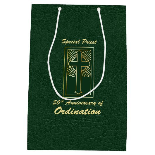 Priest 50ste Jubileum van leder van de Orde Kijk Medium Cadeauzakje (Achterkant)