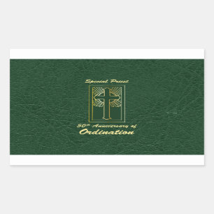 Priest 50ste Jubileum van leder van de Orde Kijk Rechthoekige Sticker