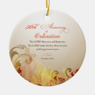 Priest, 50ste Jubileum van Ordination Blessing Keramisch Ornament