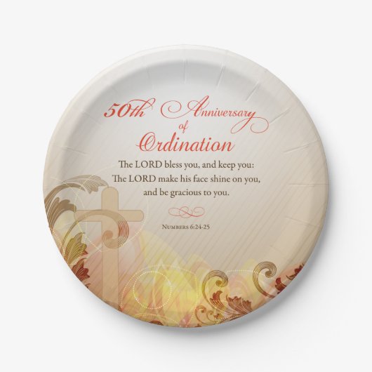 Priest, 50ste Jubileum van Ordination Blessing Papieren Bordje (Voorkant)